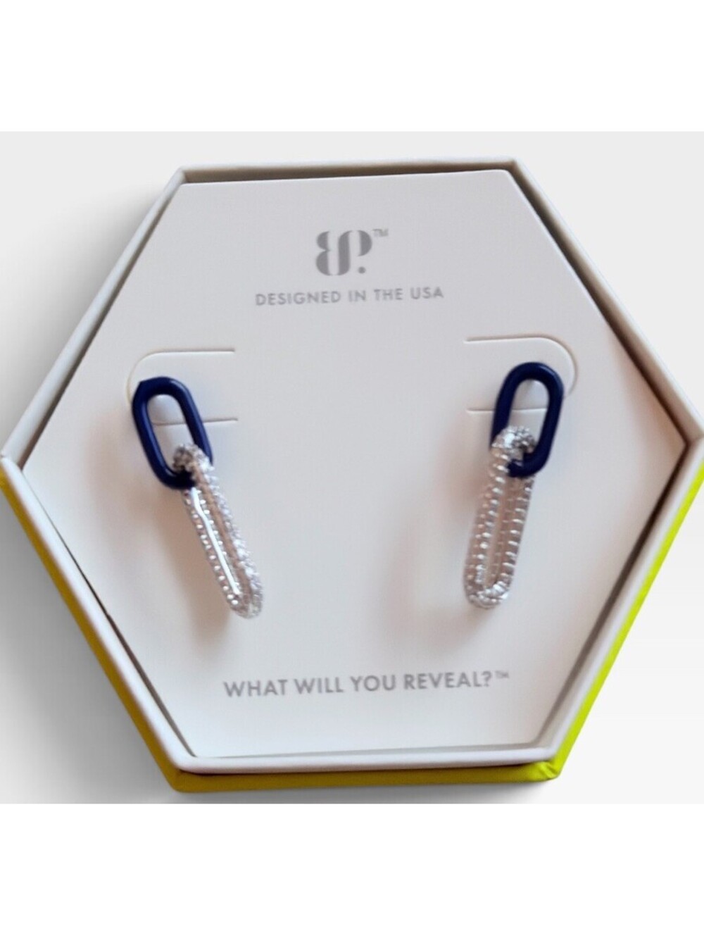 Bomb Party Pave Enamel Earrings "Sweet Nothings" Clear CZ on Rhodium